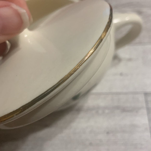 Vintage Harker Pottery Dogwood Pattern Sugar bowl w/ lid - Picture 6 of 6